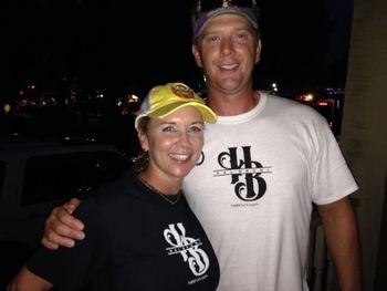 10679834_10201725878703353_6880476037628516344_o1 Shannon and Johnny modeling our new initials logo shirts @ the S&P Fest Labor Day 2014!
