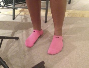 Melissa's pink socks
