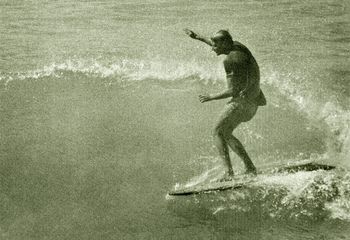 in fact in '66 we went down to the Nationals in Ian Mcleans truck... i remember we were all sitting on the beach watching the finals expecting John McDermott to win , when this young guy we had heard about (Wayne Parkes) did an awesome cutback right in front of us...we all said "man that young guys good" ...ha!!!
