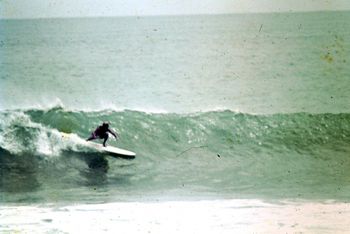 tui got this great shot of Frank Cassidy.... Frank flying down the line on a sweet Raglan wave.....Raglan surf trip ..summer of '65
