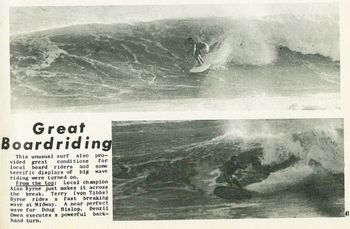 A beautiful wave for Doug Hislop....and bottom Denzil Owen 1968
