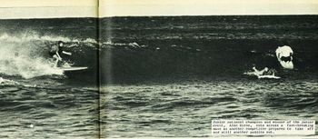 1964....Junior Allan Byrne braving the cold, on a sweet looking wave....Gisborne club Comp at Makarori
