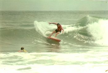 Roger Crisp at Ocean B - must be summer, no wetsuit!
