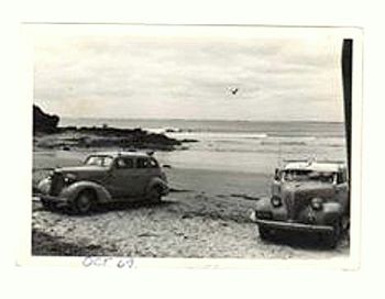 'Kybo'...Bruce Tribe makes a trip up to Ahipara...Oct ..'67 those classic old cars were just awesome!!!!!!
