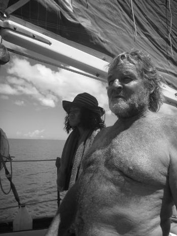 Aussie boy Bob Hagner 65 yr old Bob....still in terrific condition..sailing around the sth Pacific islands on his yaught 'Serenity' dreaming about the time Colin Lowe dropped in on him at Waipu 143 yrs yrs ago
