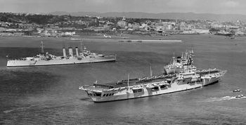 1938 American Cruiser, air craft carrier and supply ship
