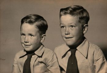 'Legs' and 'Tub' Ken Rouw and younger brother Mike...Sydney 1953
