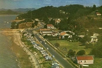 Horotutu Bay..Paihia...1963...classic looking cars..and ah yes!!!...there's a Kombi..Ha!! Began as a Missionary Station in 1823
