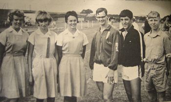 and a new breed of surfer was also in the making!!...guess who...in this photo!! Athletic champion and beach boy-surfer.....Ted Meridith!!!.....second from right!!.....mr nice guy ....Ted M..school intermediate athletic champion......Whangarei Northland...
