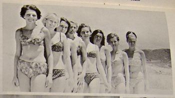 and at the Ruakaka SLSC we had our own beauty contest in '68 ...The contestants in their funky bikini's...Josie Hancocks..Lyn Buchanan..Evelyn Beecroft...,Wendy Beaston..Dianne Newson...Miriam Marr...Linda Erceg and Tessa Montgomery....
