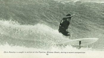 another sweet backhand turn ...Chris Ramsley...'pipeline' Midway 1972
