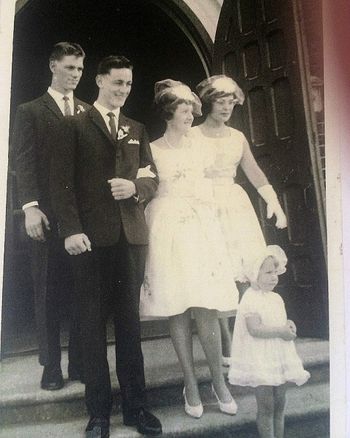Terry and Kay Hutton tie the knot...Brian behind...possibly Sheryl to the right!! All the Hutton boys got married early (and young)...Wayne was 19 when he married...nice clean-cut young surfy lads..Ha!!!
