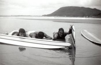 Chris Frazerhurst...Tui..and JB (John Bruce)....Ahipara summer of '64 you would have hardly seen a person there in '64...in fact the local maori's loved us!!!..i remember the Yates family(on the hill) giving us a feed every night..was awesome!!...
