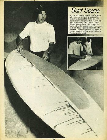 Jim Croskery at his surfboard factory....Disraeli st Gisborne.....1970
