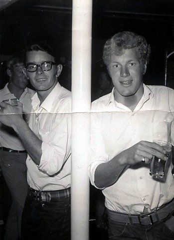 Craig Rice & Drew Campi...enjoying a (coke..Ha!) at the 'Cabbage Patch' pub...Coolangatta the 'cabbage Patch' hotel eventually became a surf club...did you know..in 1969..public bars were 'men only'..the ladies were required to go to the 'Ladies lounge'..in 1973 some ladies chained themselves to the Public bar in Manly...& the rest is history!
