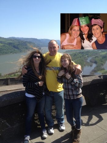 Mikes 40yr old daughter Bree and Grand-daughter Paris (14) ...Portland Oregon Inset...Mikes 3 daughters Bree...Leah...and Tam.....Mike Tinkler lives down in that valley below....one of the best windsurfing waterways on the planet ....
