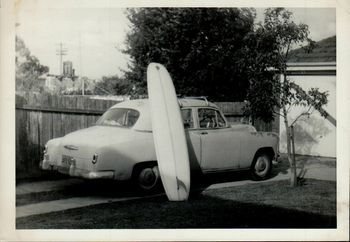 and we sure had the classic cars then too.... 'Legs'board leaning against our resident 'woody'....beautiful!!...
