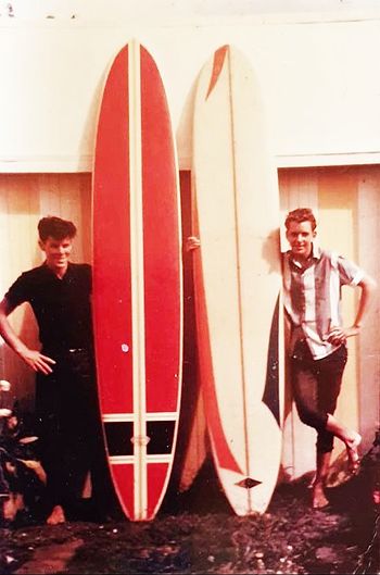 Brian King with his new board.... and Colin Hannnah with the swanky hairdoos 1963
