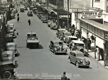 How cool are these cars...Cameron Street 1952 the dogs just wander across the streets...Ha!!..awesome
