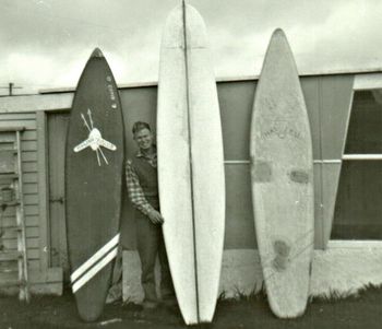 Ross's 1961 Quiver....it was all basic stuff in '61.. just a big learning curve...shapes and lengths was all just guess-work then!!!....
