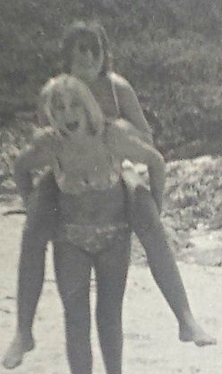 Lorraine Hopper (Benfell) and Sue Lane having awesome fun in the summer of '66... ...was such cool times....
