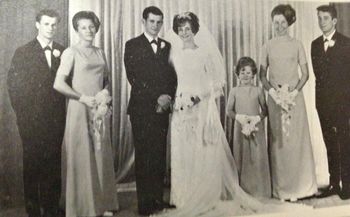 The Klinks also busy getting married... Thelma ...sister of Maxine's...big day...brother Warren (Klink) lookin pretty smooth too...(Maxine on the left)
