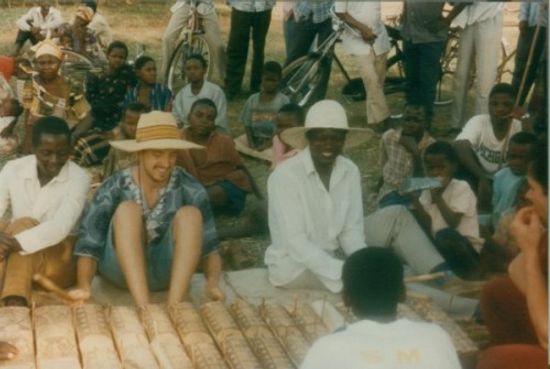 Mark Stone with the Nakibembe Xylophone Group