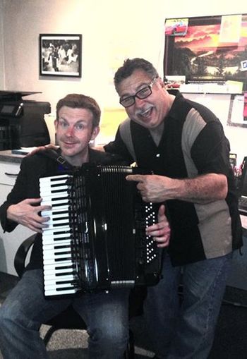 Popular Las Vegas Critic and BBC Radio broadcaster Mr Alex Belfield Enjoying a Quick Accordion Lesson for more infor on Alex please visits his website at http://www.celebrityradio.biz/category/alex-belfield-celebrity-interviews/
