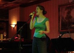 Meg singing at the Driskill Hotel Austin, TX