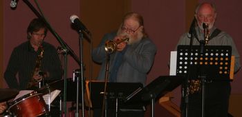 Chuck Manning tenor sax, Ron Stout trumpet, Gary Foster alto sax at Spaghettini Jazz Club, Seal Beac

