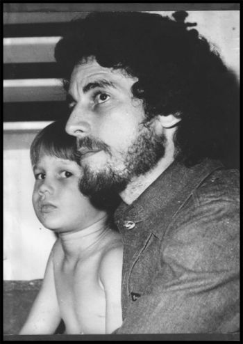Photo for a newspaper(1978) With my son Charlie at 7 years old.
