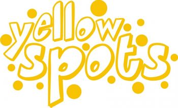 Yellow Spots sima logo fehér alapon
