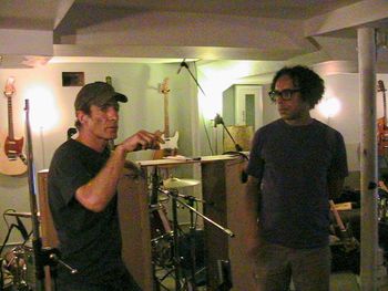 Johnny Rao and Ivan Julian recording with Greg Allen and Chicago Vin Earnshaw

