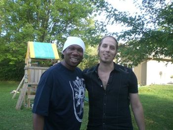 with KRS-one at a recording session
