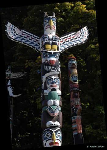 Totem Pole In Vancouver's Stanley Park
