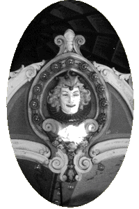 A harlequin medallion from the Denzel carousel at Glen Echo Park, MD.