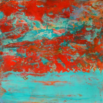 Splendid Isolation ((Red Sky, Red Tide)   12” X 12”   oil on birch panel  2021   $900.00
