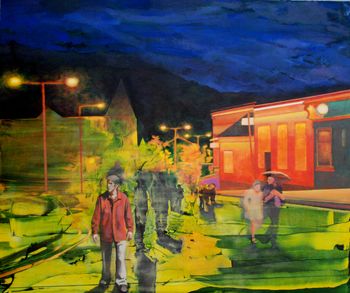 Splendid Isolation (Night City)    40” X 48” Oil on birch panel    $4200.00
