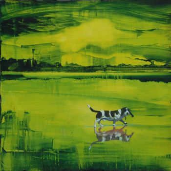 Splendid Isolation (Dog Days of Summer)  20” X 20”  Oil on birch panel 2020   $2200.00 SOLD
