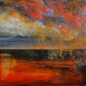 Speir (Red Sky, Red Sea) Oil on birch panel. SOLD
