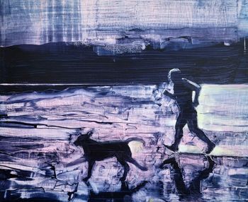 Crepuscule (Running Dog) 2022 Oil on birch panel 10" X 12" $900.00
