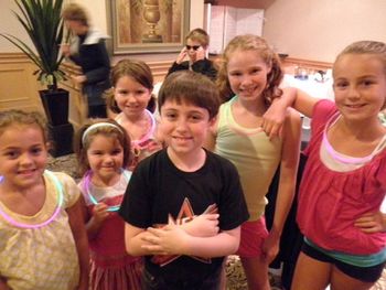 Backstage in the Green Room with his Back-up Dancers, (The Girls were all Fabulous!)
