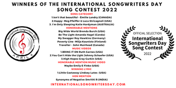 2nd Place, "Best Music Video" 2022 International Songwriter's Day Contest
