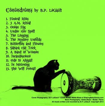 bp_legault_conundrums_belly_dance_black_kitty Conundrums CD Back Cover
