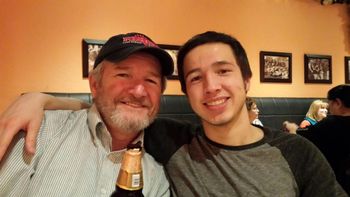 Me and my son Ian in Lake Forest, Ill. His first year of college, 2014.
