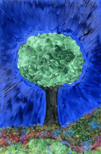 Arbol de la Vida (Tree of Life) 24" x 36", oil on canvas, 2017, $750
