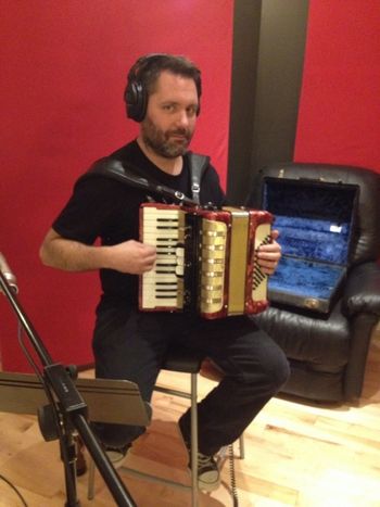 mike laying down some cool accordion.
