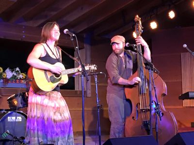 with Joe Stevens onstage at Song School. photo by Jill Brzezicki