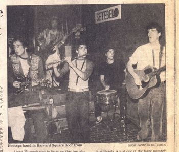 My band Hoot Spa (me on the left) as seen in the Boston Globe
