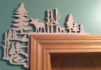 Decorative Scrollsaw Door Corner Moose and Trees